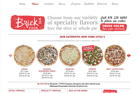 brick 3 pizza website